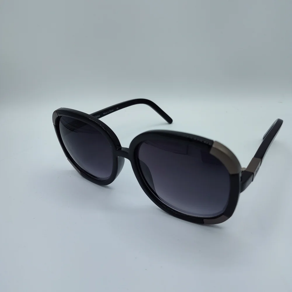 Chloé CL 2119 C01 Black Oversized Sunglasses Made in France Designer Luxe